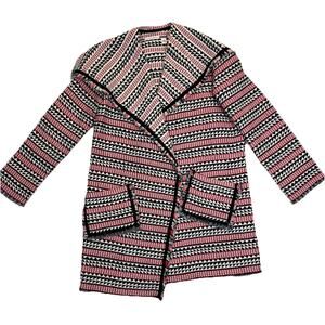 Chelsea and Violet Jacket Women’s Sz XS Aztec Print Open Front Tapestry Knit